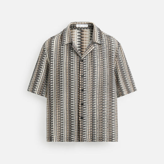 Geometric Jacquard Shirt - Striped