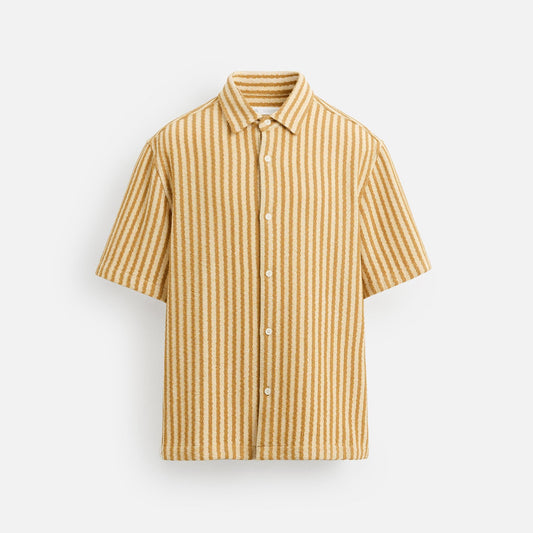 Striped Texture Shirt - Yellow