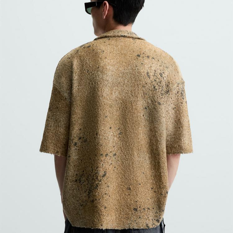 Abstract Print Knit Shirt