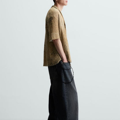 Abstract Print Knit Shirt