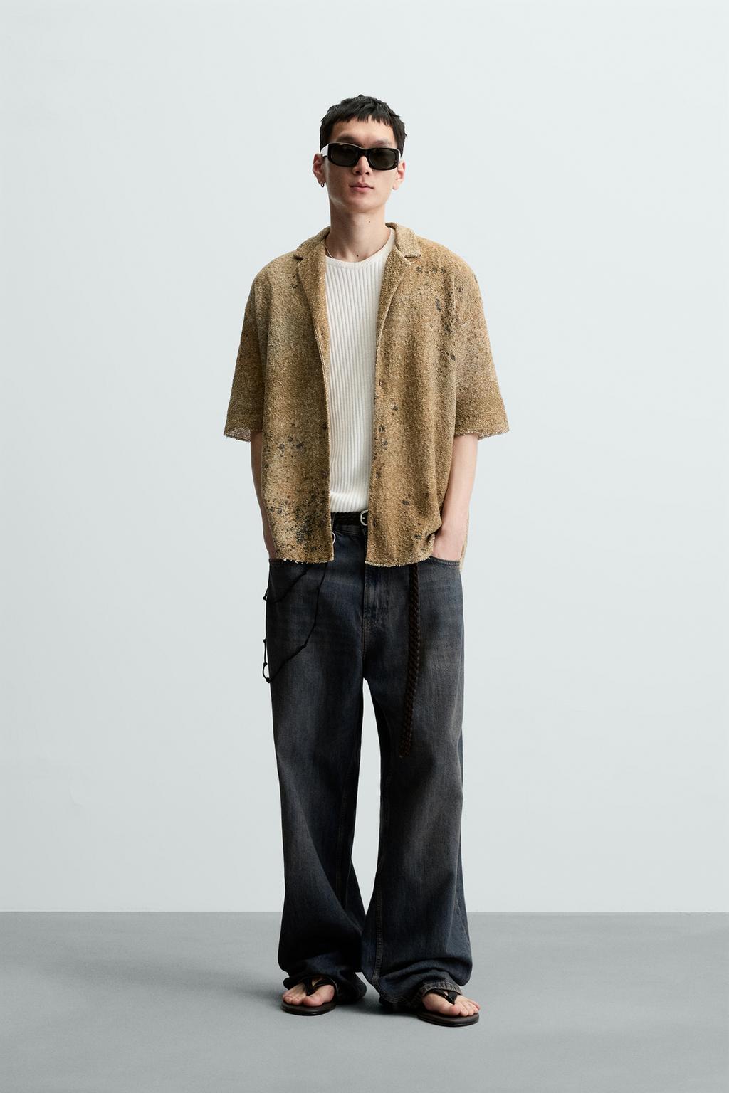 Abstract Print Knit Shirt