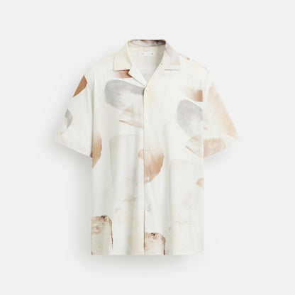 ABSTRACT PRINT STRETCH SHIRT
