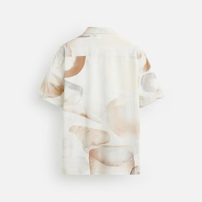 ABSTRACT PRINT STRETCH SHIRT