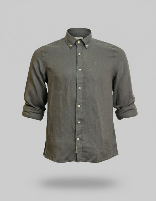 Buffon Linen Long Sleeve Shirt - Anthracit