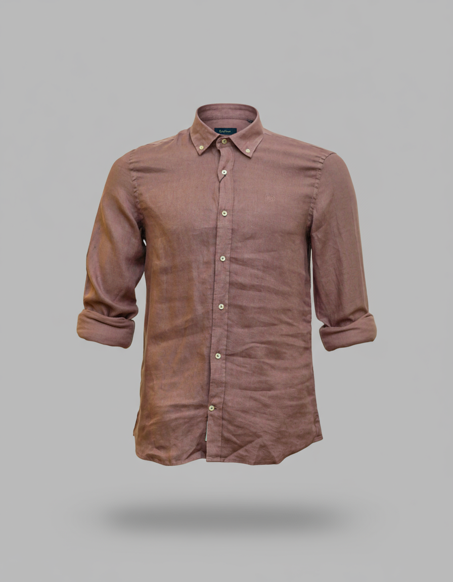 Buffon Linen Long Sleeve Shirt - Copper