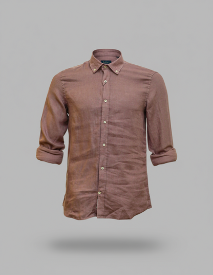 Buffon Linen Long Sleeve Shirt - Copper