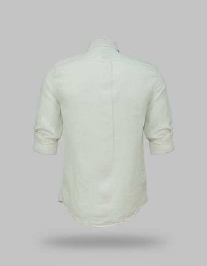 Buffon Linen Long Sleeve Shirt - White