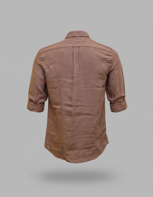 Buffon Linen Long Sleeve Shirt - Copper