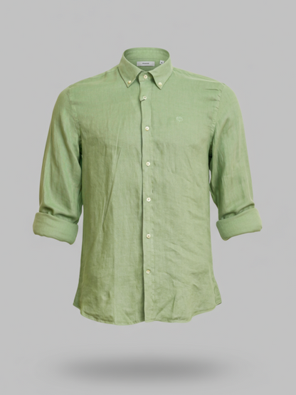 Buffon Linen Long Sleeve Shirt - Light Green