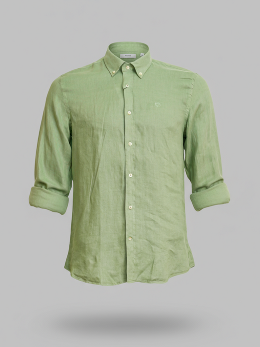 Buffon Linen Long Sleeve Shirt - Light Green