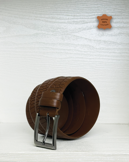 Leather Belt - Brown K30-3.5CM