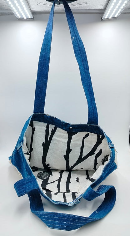 Denim Bag With Printed Patch