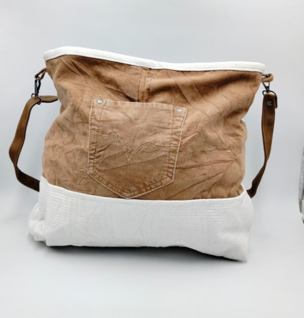 Denim Bag Made from 2 Different Corduroy Pants