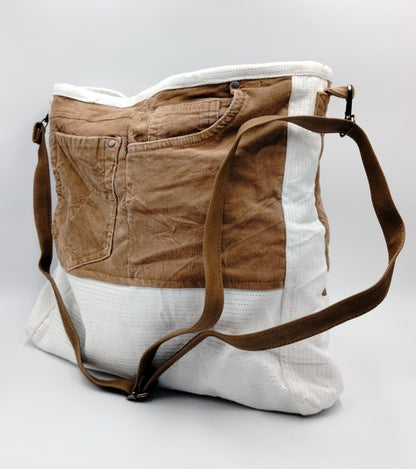 Denim Bag Made from 2 Different Corduroy Pants