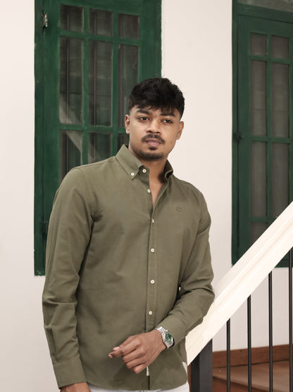 Classic Oxford Cotton Shirt - Olive Green