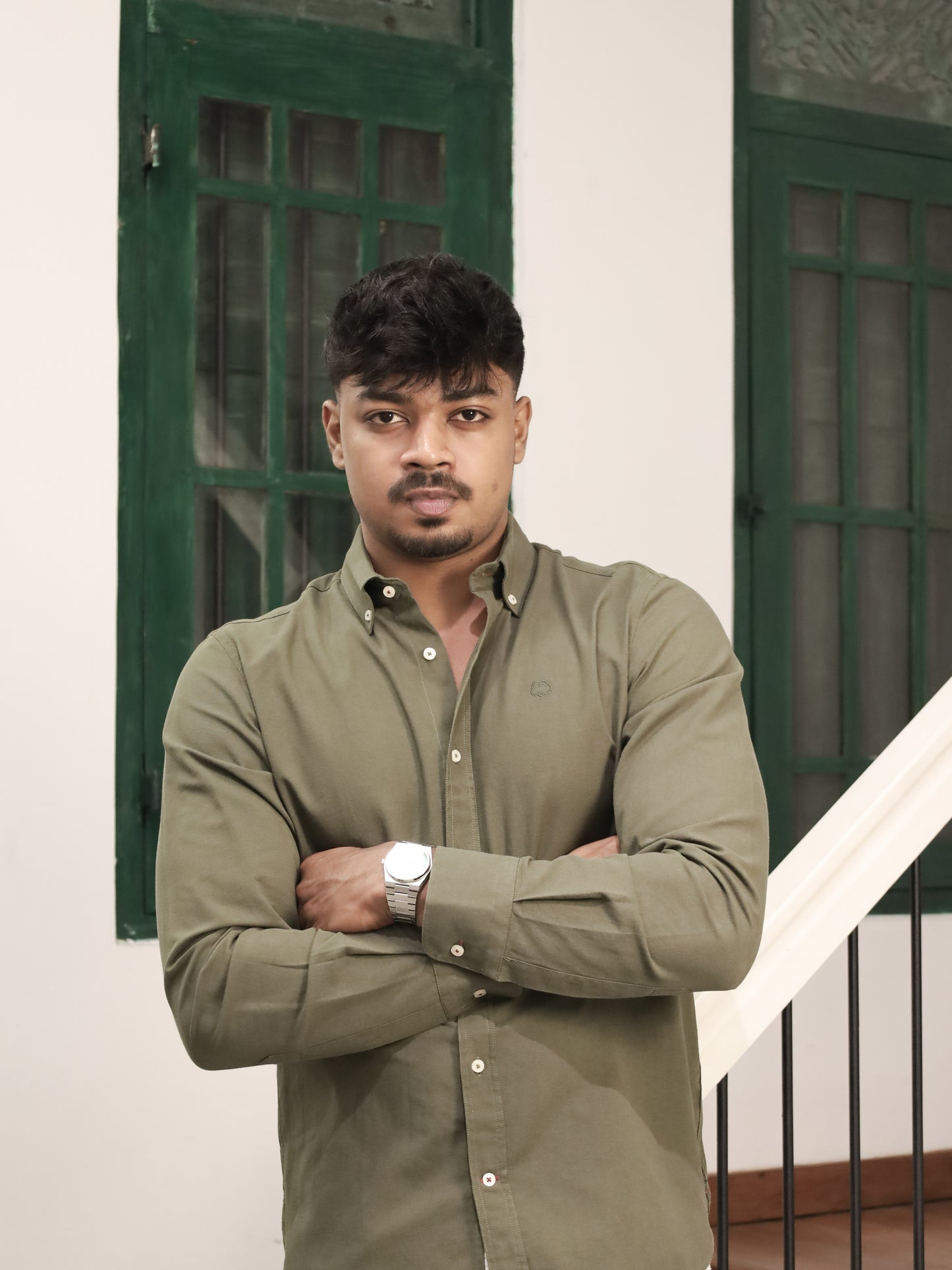 Classic Oxford Cotton Shirt - Olive Green