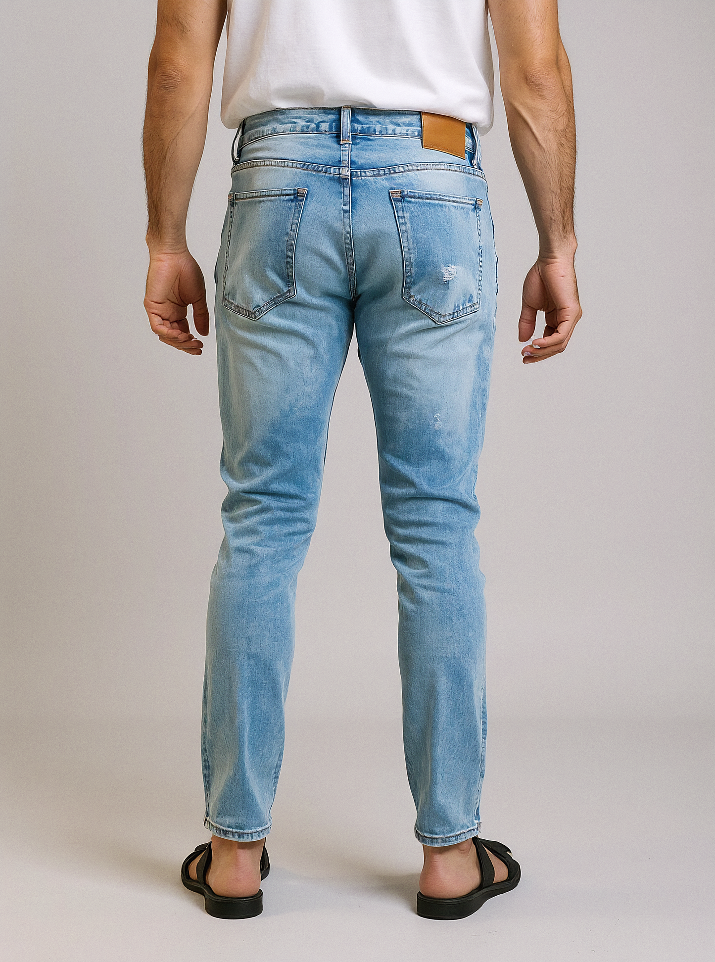 ONL Men’s Slim Fit Light Blue Jeans - Patched