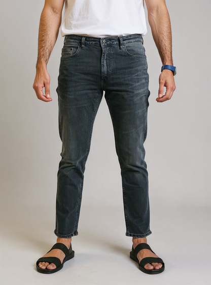 PNB Men’s Slim Fit Washed Black Jeans