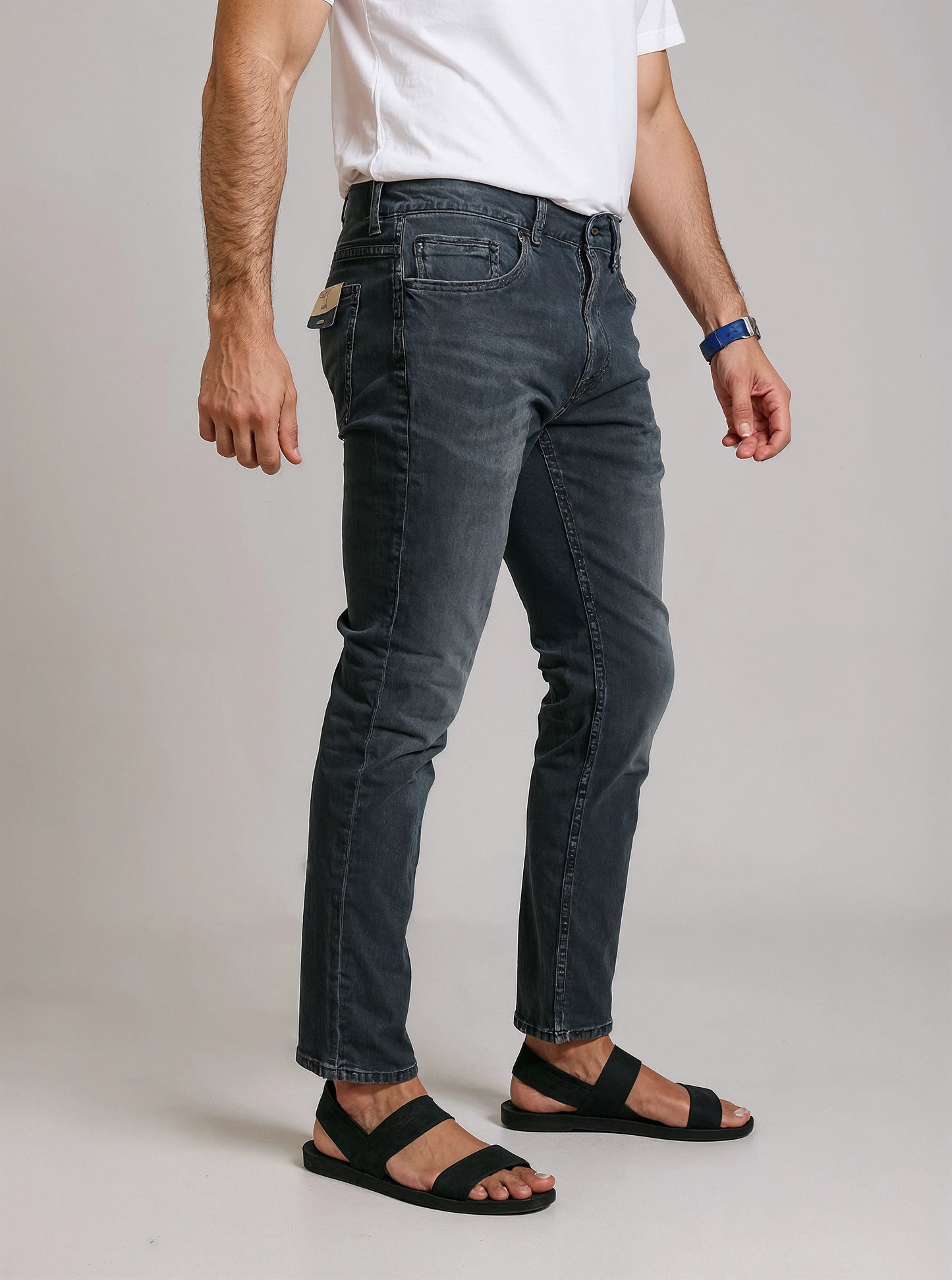 PNB Men’s Slim Fit Washed Black Jeans