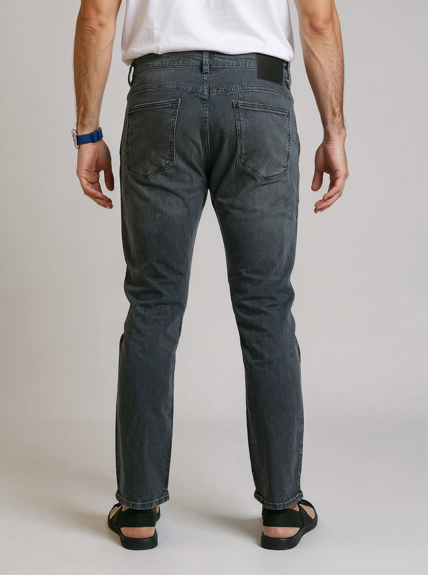 PNB Men’s Slim Fit Washed Black Jeans